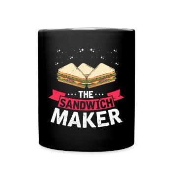 Sandwich Macher Grillen Papa BBQ Sandwich - Tasse einfarbig - Schwarz - Vorne