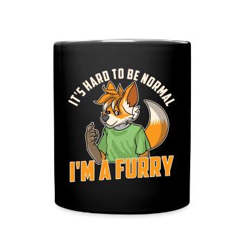 Furry Fandom Furries Fursona Fursuit - Full Colour Mug - black - Front