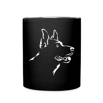 German Shepherd Head "Black Edition" - Full Colour Mug - black - Front