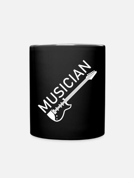 musicien musicien musicien eGuitar Band Logo icône - Mug uni - noir