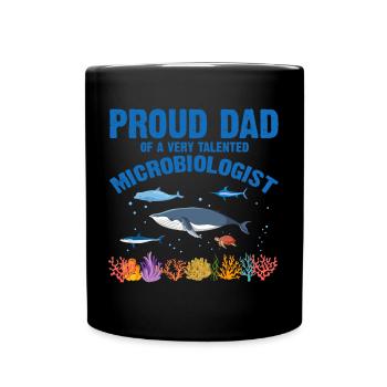 Fier Papa Microbiologie Biologie Biologiste Mer - Mug uni - noir - Devant
