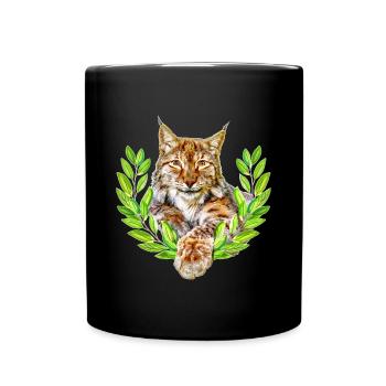 Luchs Wild Katze Freiheit - Tasse einfarbig - Schwarz - Vorne