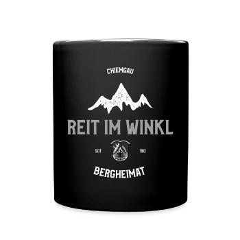 Reit im Winkl Chiemgau – Bergheimat Alpen Design - Tasse einfarbig - Schwarz - Vorne
