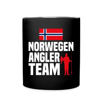 Norwegen Angler Team - Tasse einfarbig - Schwarz - Vorne