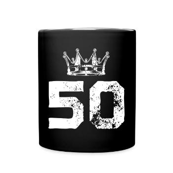 50 number crown - Full Colour Mug - black - Front