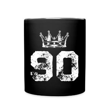 90 Number crown - Full Colour Mug - black - Front