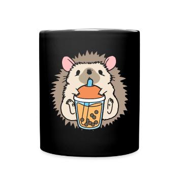 Bubble Tea Igel - Tasse einfarbig - Schwarz - Vorne