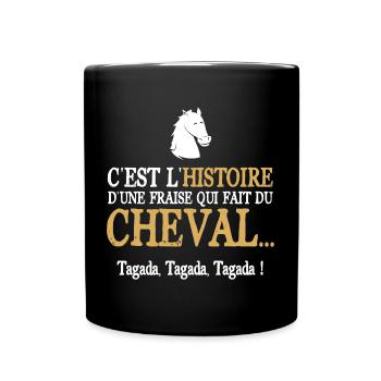 Cheval humour équitation drôle blague punchline - Mug uni - noir - Devant