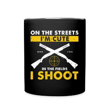 Funny Duck Hunting Design Hunter Hunting Duck Design - Full Colour Mug - black - Front