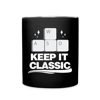 Retro Zocker Sprüche Gaming Geschenk - Tasse einfarbig - Schwarz - Vorne