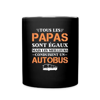 Chauffeur de bus Cadeau Papa Autobus - Mug uni - noir - Devant