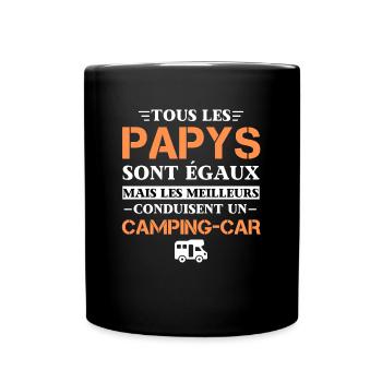 Idee Cadeau Papy Camping Car Fete des GrandPere - Mug uni - noir - Devant
