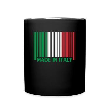 italy italien Italia barcode Code Italy - Tasse einfarbig - Schwarz - Vorne
