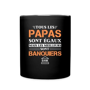 Banquier Cadeau homme meilleur papa - Mug uni - noir - Devant