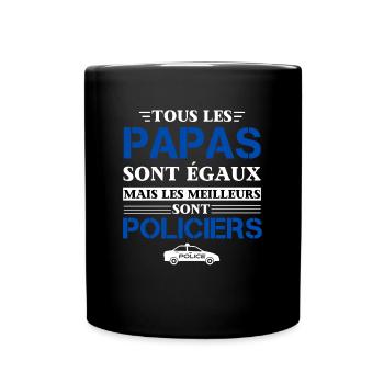 Meilleur Policier Cadeau papa humour - Mug uni - noir - Devant