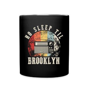 Retro No Sleep Til Brooklyn Retro Radio Stereo - Full Colour Mug - black - Front
