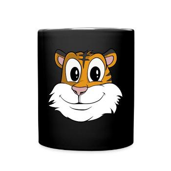 Cute Cartoon Tiger - Full Colour Mug - black - Front