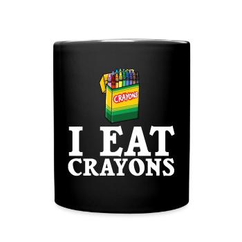 Crayon Box Colored Pencil Wax Case Wax Crayon - Full Colour Mug - black - Front