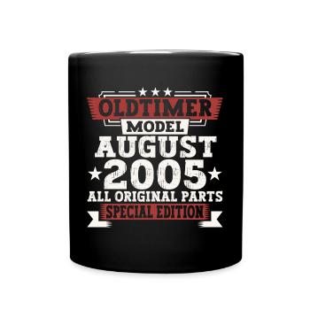 Oldtimer August 2005 17. Geburtstag Geschenk Fun - Tasse einfarbig - Schwarz - Vorne