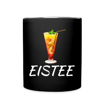 Eistee Pfirsich Liebhaber Getränk - Tasse einfarbig - Schwarz - Vorne
