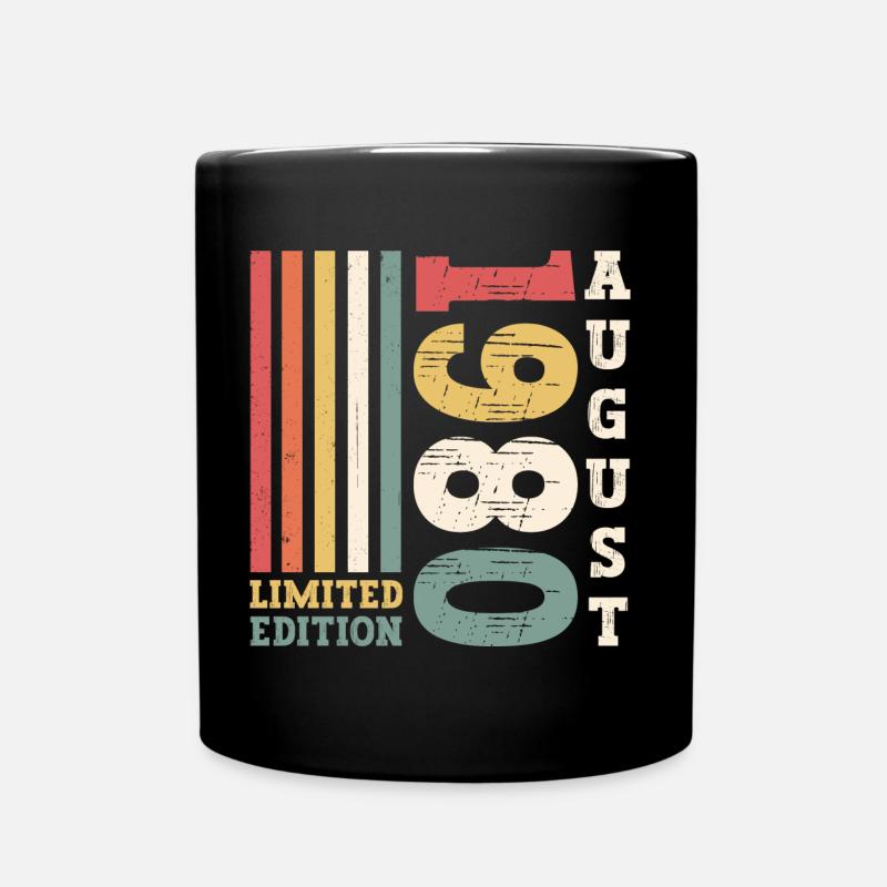 Limited Edition August 1980 42. Geburtstag Herren - Tasse einfarbig - Schwarz