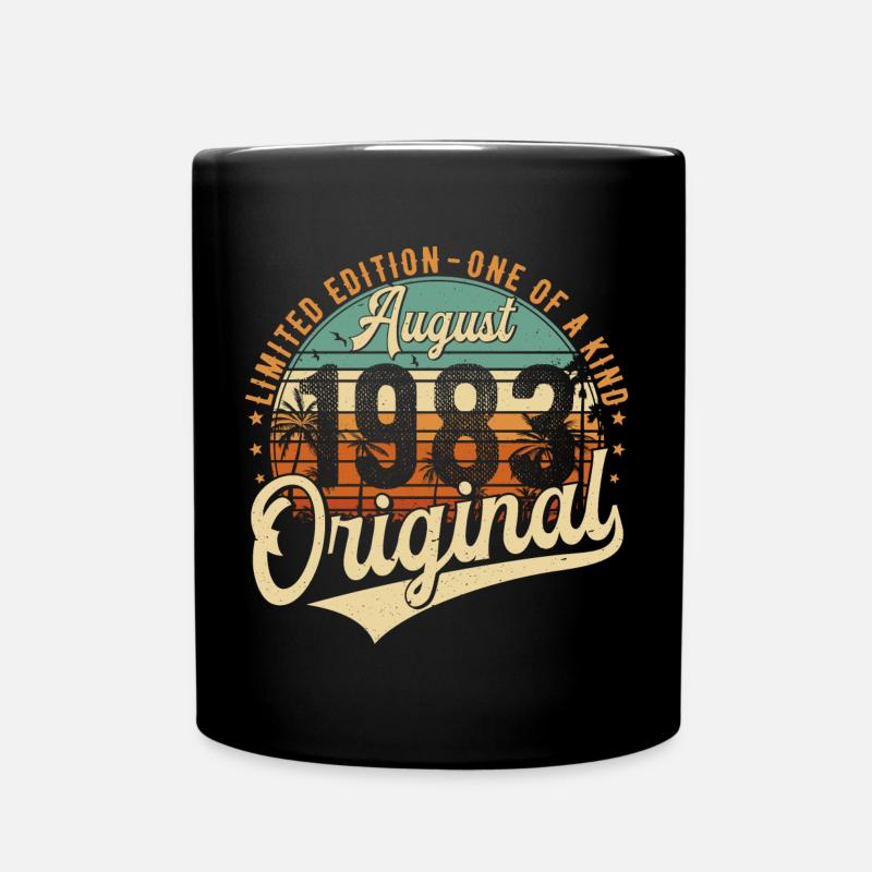 Août 1983 Vintage Anniversaire Rétro - Mug uni - noir