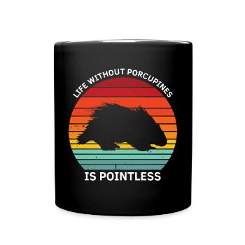 Dessins de porc-épic pour fan de porc-épic hérisson - Mug uni - noir - Devant