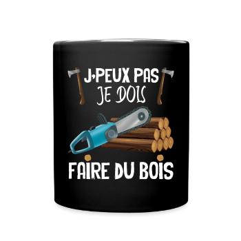 Faire du bois Garde Forestier métier Bois - Mug uni - noir - Devant