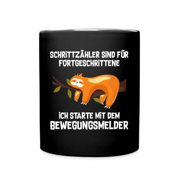 Schrittzähler Sind Für Fortgeschrittene Faultier - Tasse einfarbig - Schwarz - Vorne