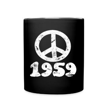 Peacezeichen Peace Love anniversaire construit en 1959 - Mug uni - noir - Devant