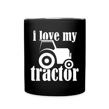 tractor Traktor Liebe Symbol Farm Bauernhof Bauer - Tasse einfarbig - Schwarz - Vorne