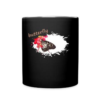 butterfly - Tasse einfarbig - Schwarz - Vorne