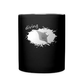 diving Manta - Tasse einfarbig - Schwarz - Vorne
