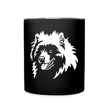 Tête samoyède « Black Edition » - Mug uni - noir - Devant