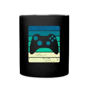Contrôleur de jeu Vintage Sunset - Mug uni - noir - Devant