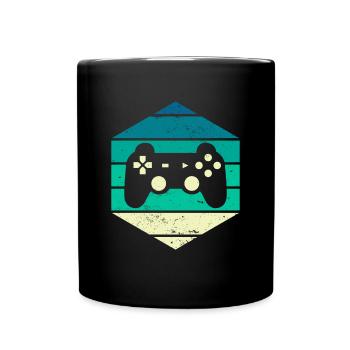 Contrôleur de jeu Video Gamer Vintage Sunset - Mug uni - noir - Devant