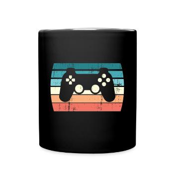Retro Video Gaming Gamer Sunset Boys Girls - Full Colour Mug - black - Front