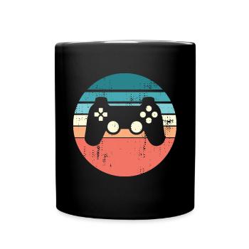 Sunset du contrôleur de jeu de console en détresse - Mug uni - noir - Devant