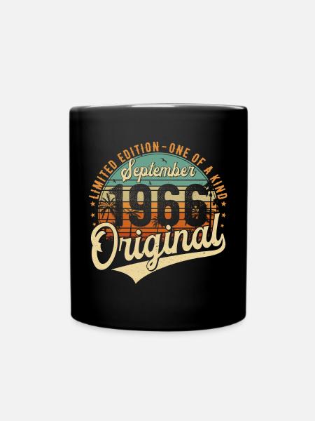 September 1966 Vintage Jahrgang Geburtstag Retro - Tasse einfarbig - Schwarz