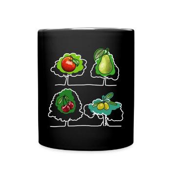 Apple, Pear, Cherry - Full Colour Mug - black - Front