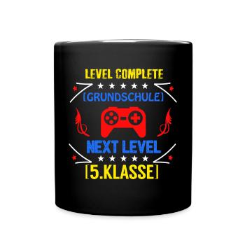 Einschulung Schulanfang Kindergarten Schulstart - Tasse einfarbig - Schwarz - Vorne
