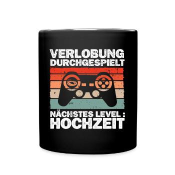 Hochzeit Gaming Junggesellenabschied Spruch - Tasse einfarbig - Schwarz - Vorne