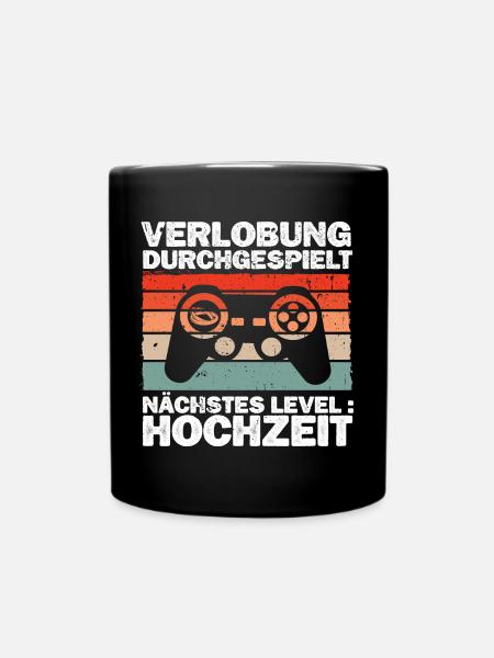 Hochzeit Gaming Junggesellenabschied Spruch - Tasse einfarbig - Schwarz