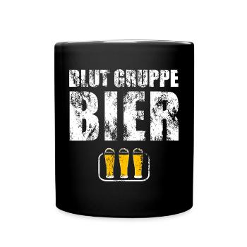 Bier Beer Alkohol Party Saufen JGA Fest - Tasse einfarbig - Schwarz - Vorne
