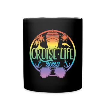 Cruise Life 2023 Cruising Summer Holiday Vacation - Full Colour Mug - black - Front