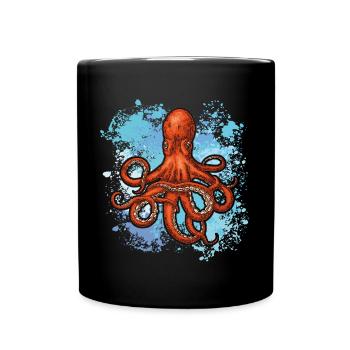 Octopus is my favorite animal - Full Colour Mug - black - Front