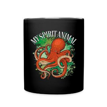 Le poulpe est mon animal préféré - Mug uni - noir - Devant