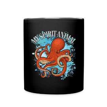 Octopus is my favorite animal - Full Colour Mug - black - Front