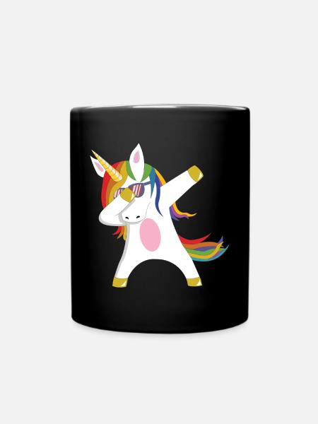 Dabbing Unicorn Gift Idea Dabbing Unicorn Dab - Full Colour Mug - black