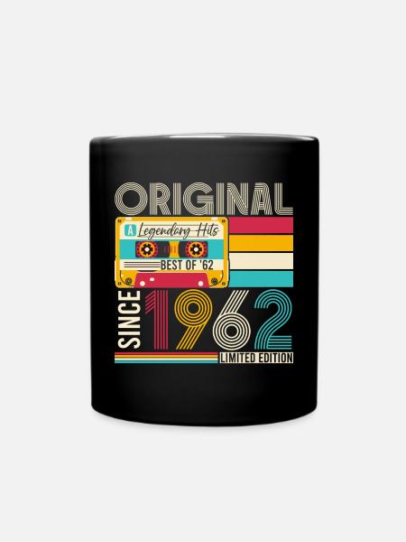 Jahrgang 1962 Geburtstag Geschenk Vintage Retro - Tasse einfarbig - Schwarz